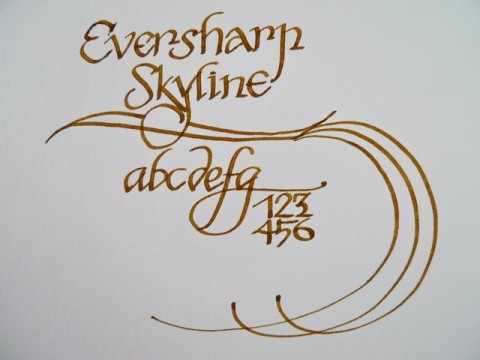 Eversharp Skyline music nib writing sample